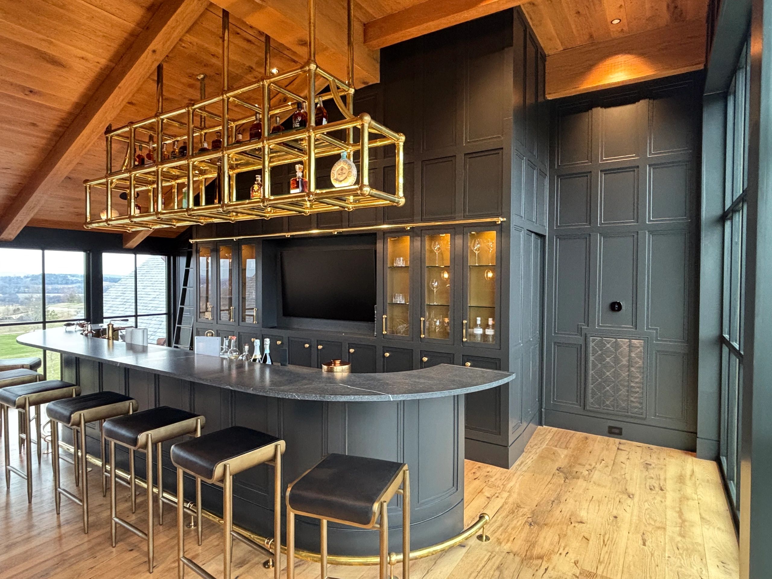 Modern Home Bar with Built-Ins