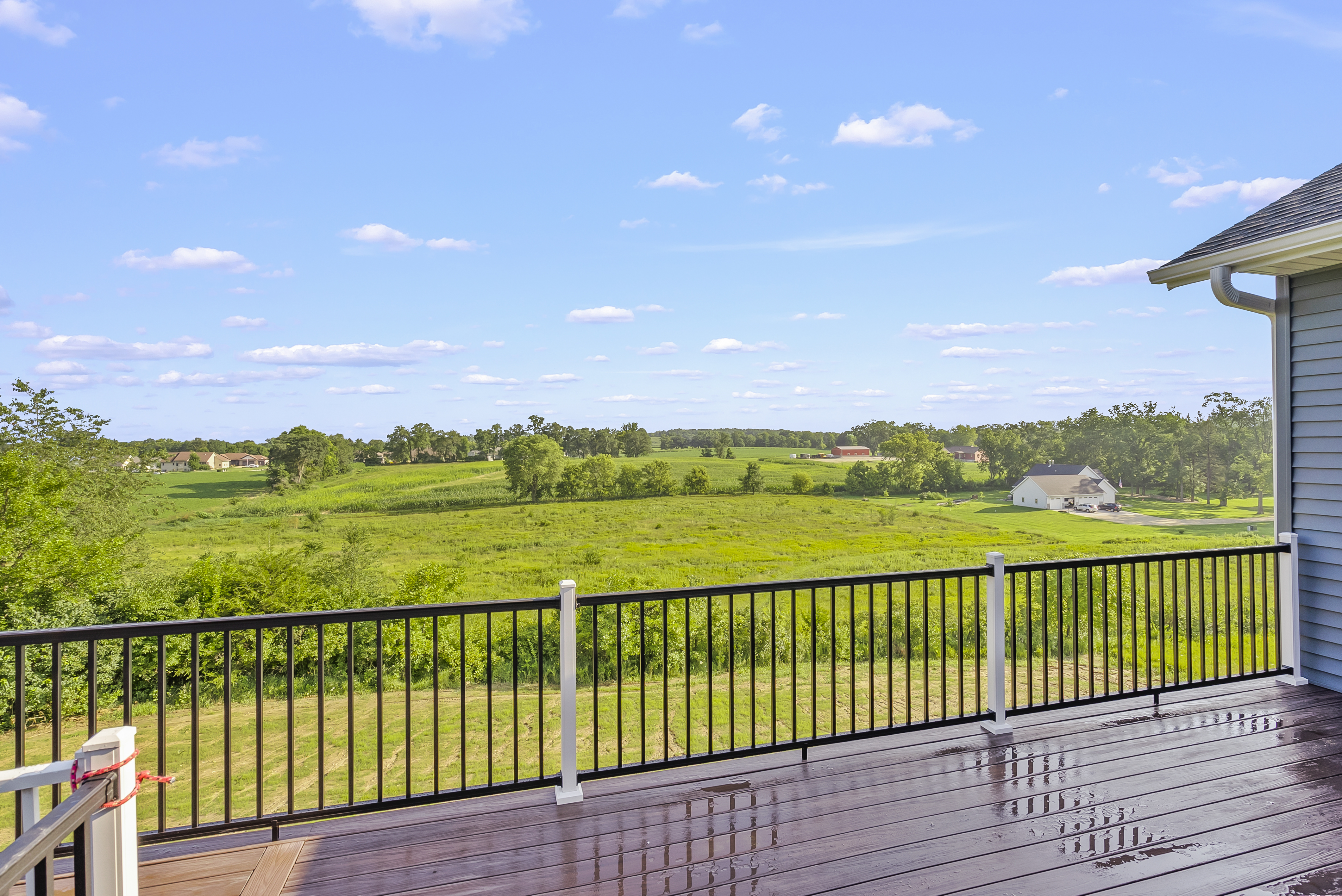 Deck with views overlooking the countryside