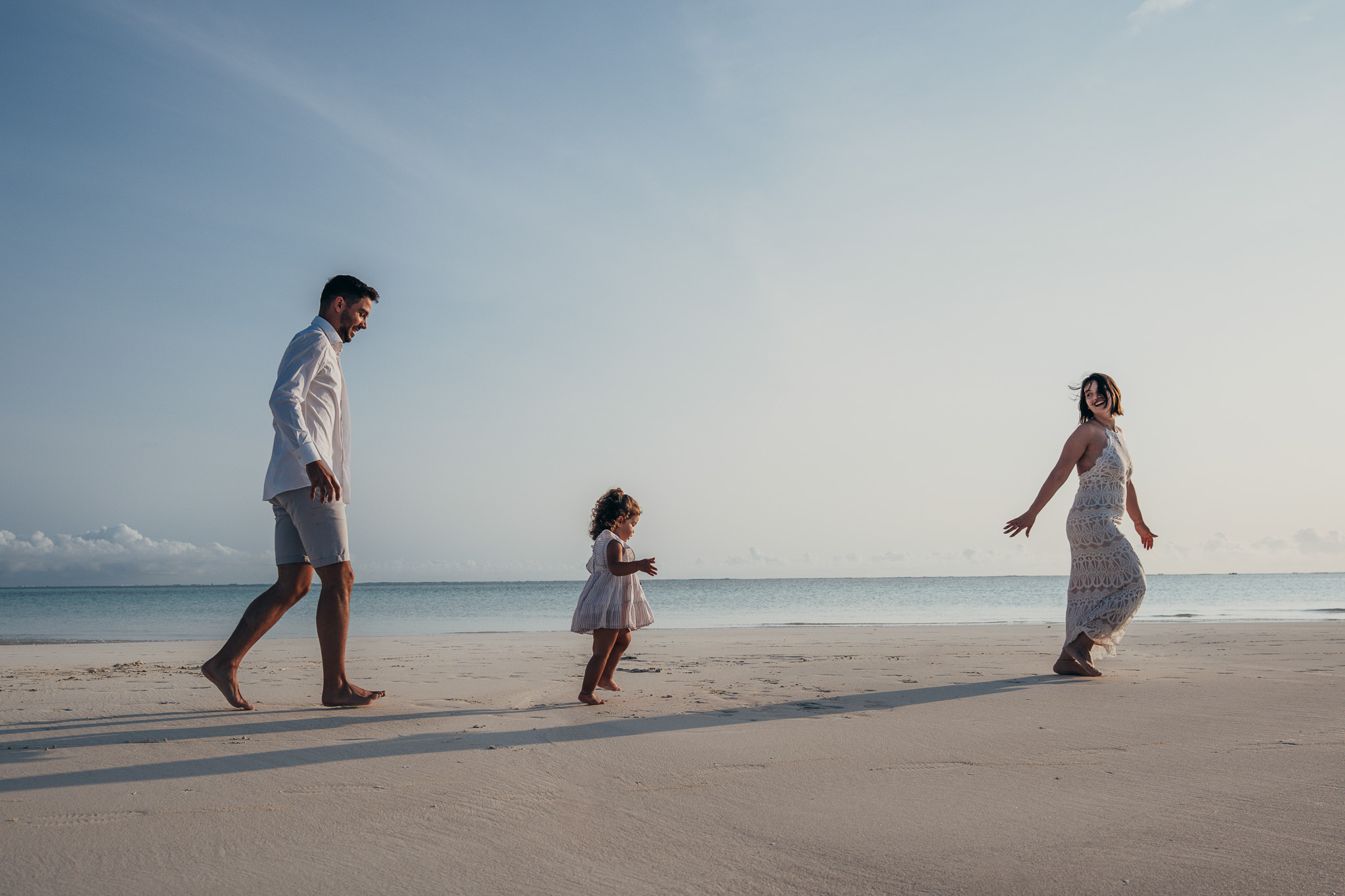 Family session on Zanzibar beach - golden hour family photography