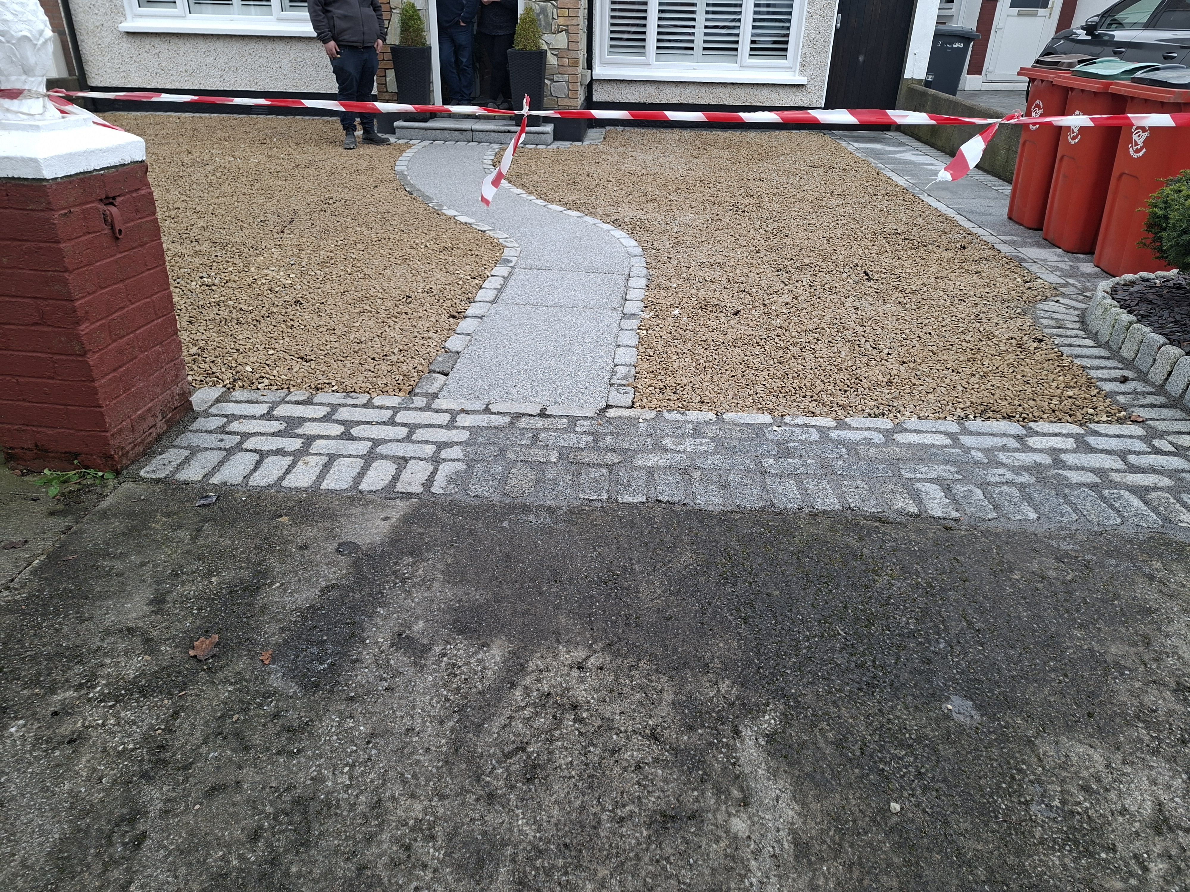 Resin bound driveway installation in progress Dublin