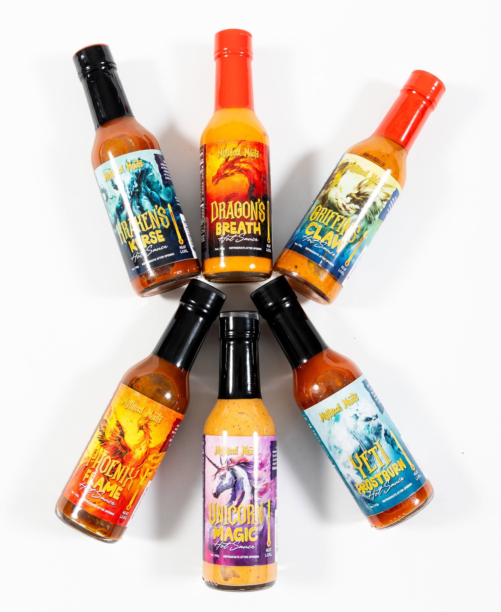 Mythical Meats hot sauce bottle